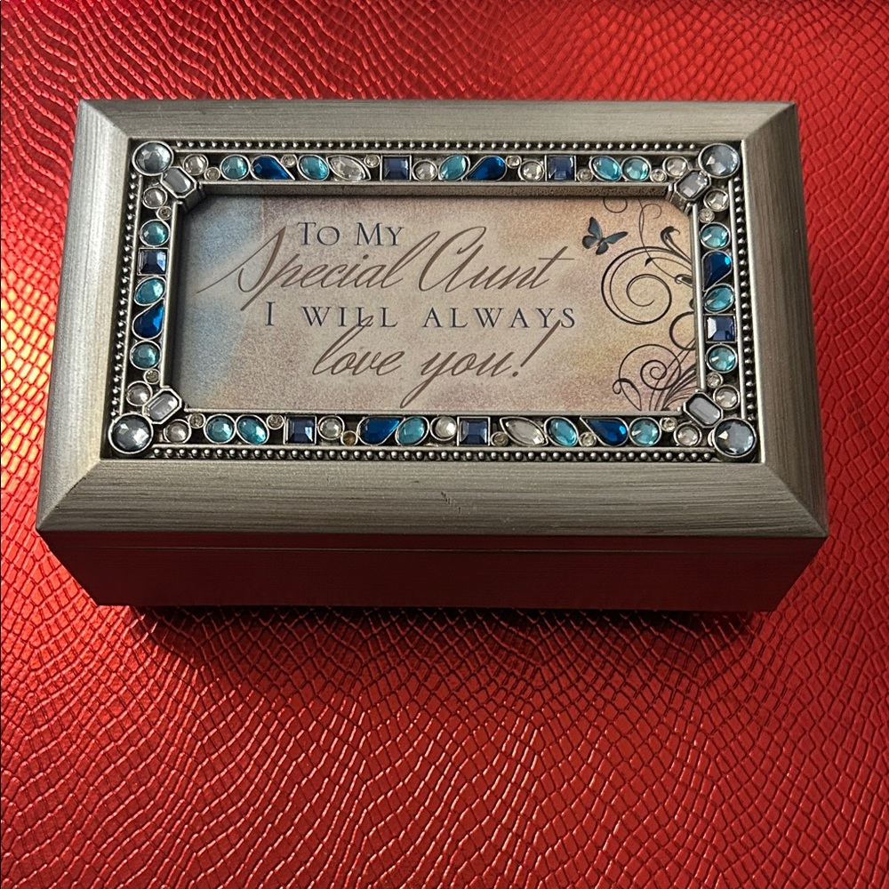 Decorative Blue and Silver Keepsake Box